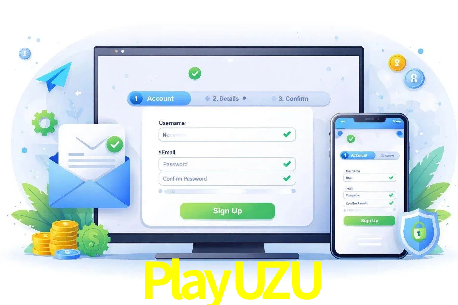 Registro de nuevo usuario y configuración de cuenta PlayUZU