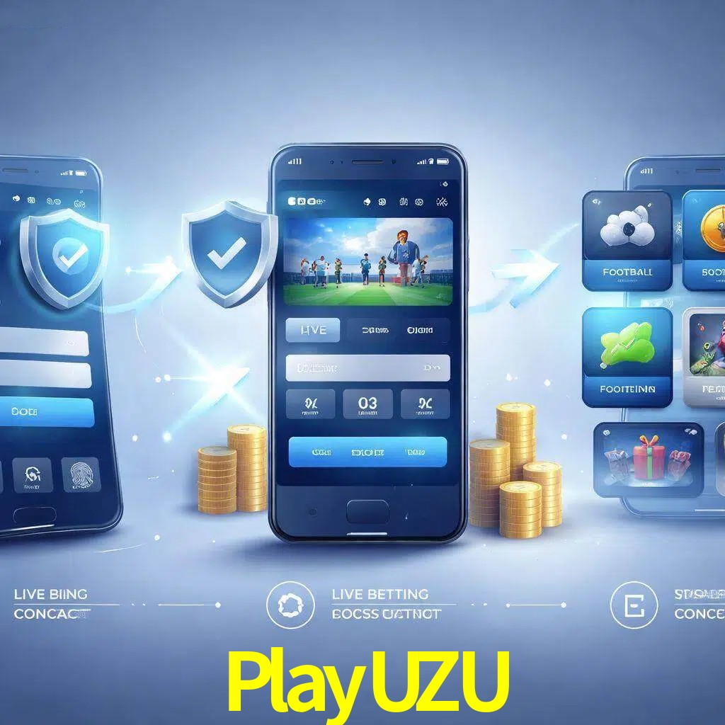 Pasos de acceso a la app PlayUZU en pantalla de teléfono móvil